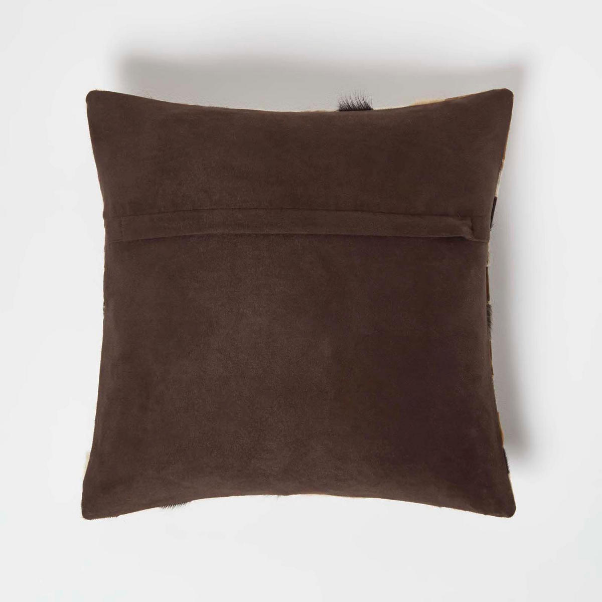 PATCHWORK-KISSEN Fell & Leder 45/45 cm kariert - Multicolor, Leder/Textil (45/45cm) - Homescapes
