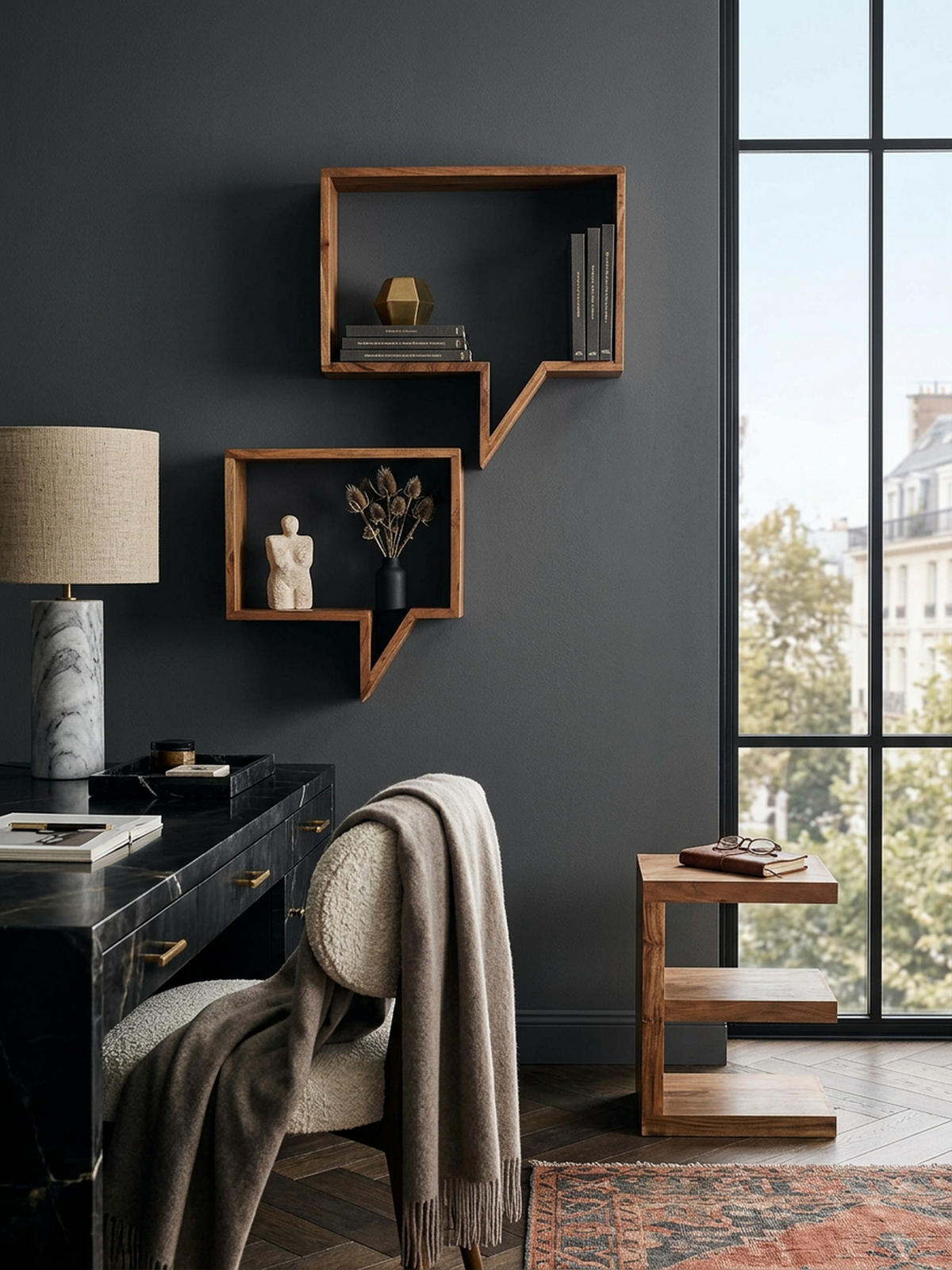 WANDREGAL Set NAKO Massivholz Zeitungsablage, Beige 50x13x49 cm - Beige, Holz (50/49/13cm) - KADIMA DESIGN