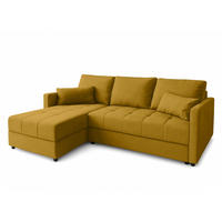 ECKSOFA L Form Dolceo Gelb 226/140/78 cm – Schlaffunktion Universell Links Rechts - Gelb/Schwarz, Kunststoff/Textil (140/226cm) - AX Living