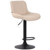 BARHOCKER Lento, Gestell schwarz, Kunstleder Creme - Creme/Schwarz, Kunststoff/Textil (50/100/50cm) - TPFLiving