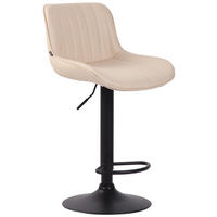 BARHOCKER Lento, Gestell schwarz, Kunstleder Creme - Creme/Schwarz, Kunststoff/Textil (50/100/50cm) - TPFLiving