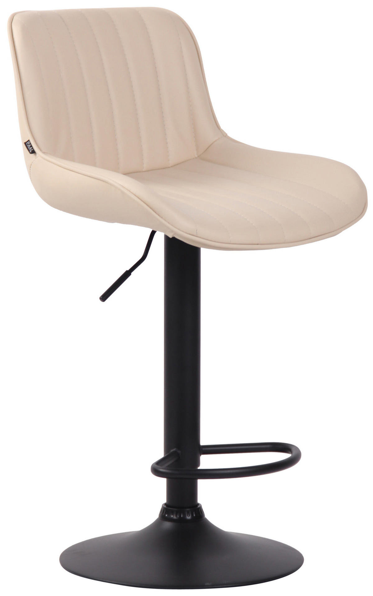 BARHOCKER Lento, Gestell schwarz, Kunstleder Creme - Creme/Schwarz, Kunststoff/Textil (50/100/50cm) - TPFLiving