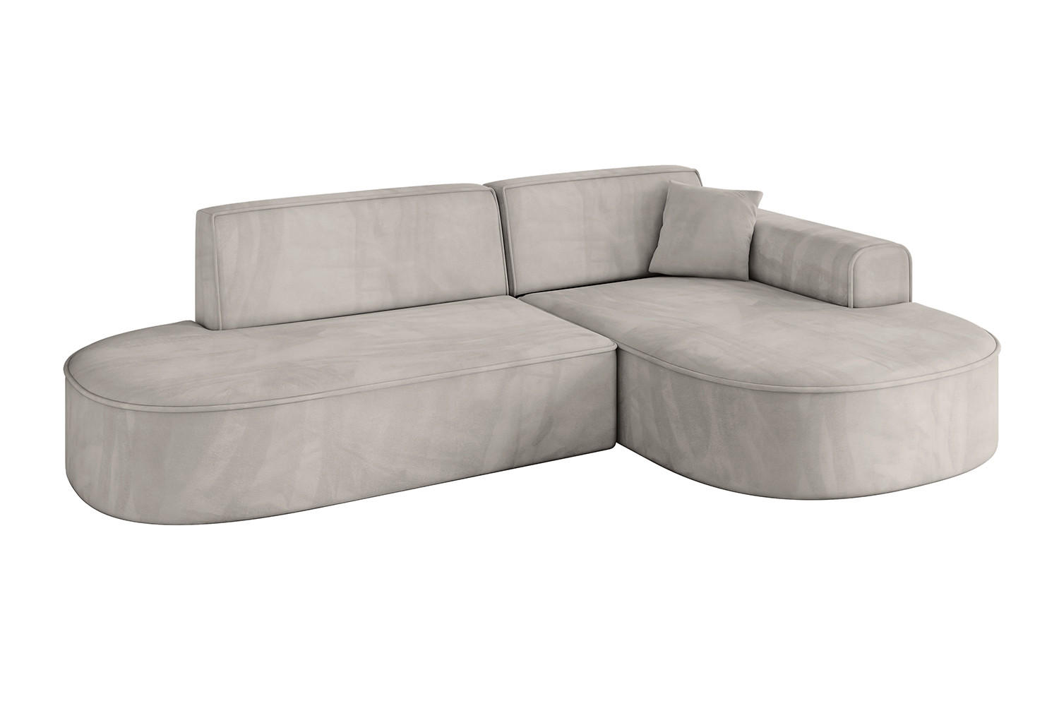 ALTDECOR ROHOVÁ SEDACÍ SOUPRAVA s otomanem vpravo MARI-L1 – 243 × 171 × 79 cm, světle hnědá barva, velur