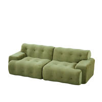 2-SITZER-SOFA DE-35264 mit Knopfverzierung Grün - Grün, Textil (104/66/224cm) - ComfortXL