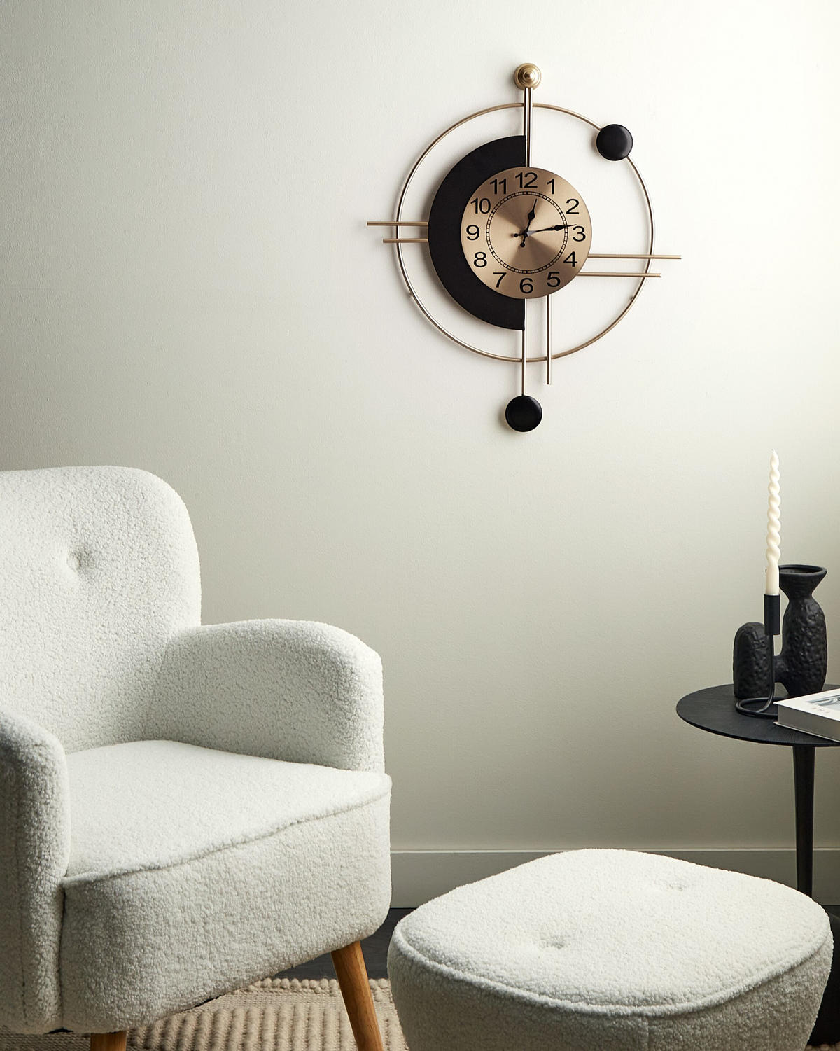 WANDUHR Metall gold/schwarz Allogny - Goldfarben, Metall (59/67/1cm) - Beliani