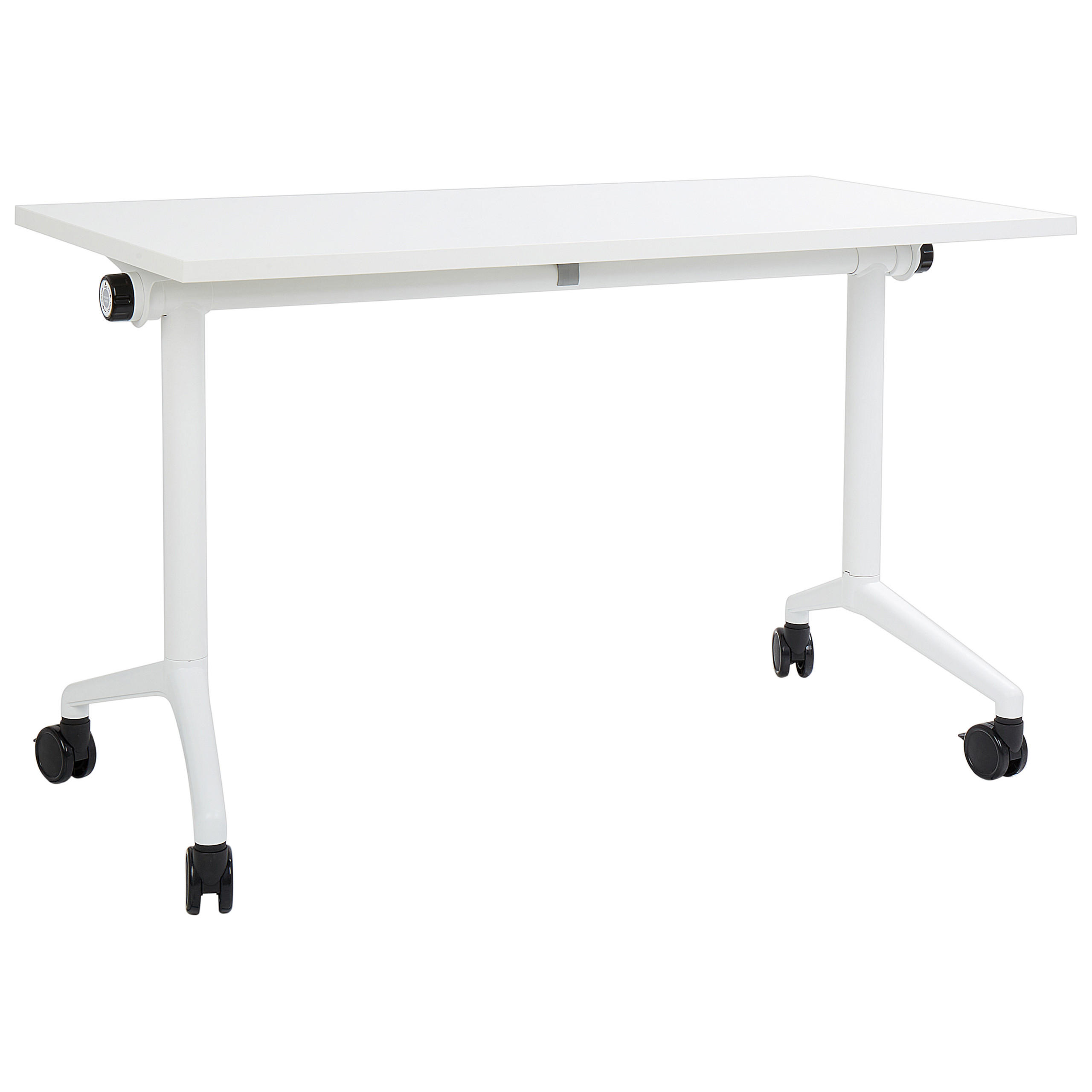 Beliani PSACÍ STŮL Skládací Bílý 120/60 cm s kolečky Cavi