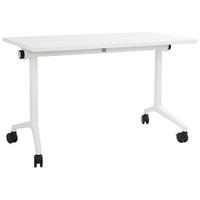 PSACÍ STŮL Skládací Bílý 120/60 cm s kolečky Cavi - bílá, kompozitní dřevo (60/120/75cm) - Beliani