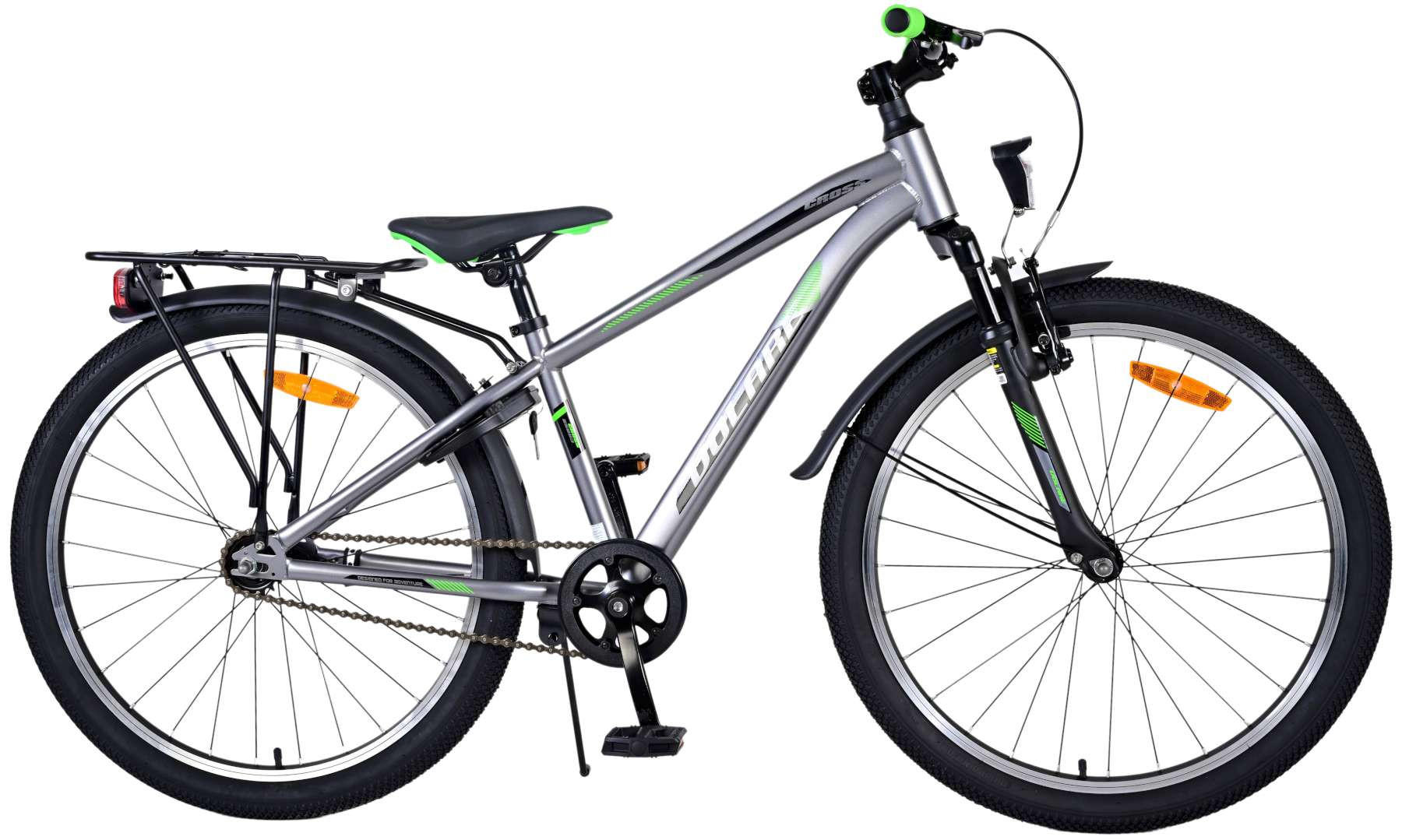 KINDERFAHRRAD Cross - Jungen - Rücktritt + Handbremse - 24 Zoll - Grau - Grau, Metall (70cm) - TPFSports