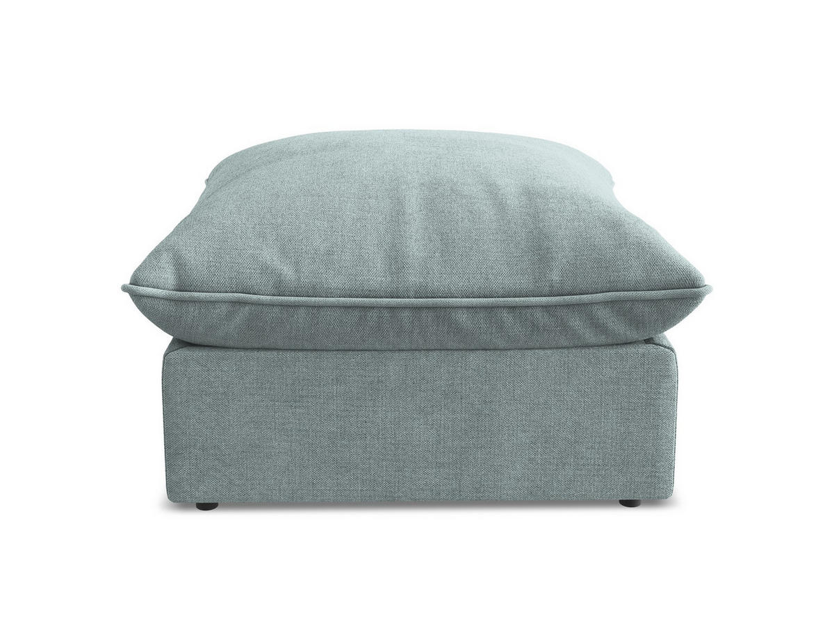 POUF Strukturstoff Blau - Pastellblau/Schwarz, Holzwerkstoff/Kunststoff (75/45/75cm) - Makamii