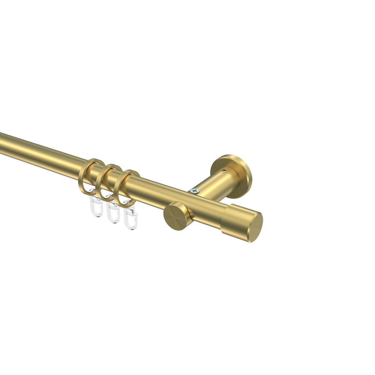 GARDINENSTANGE Platon Santo 540 cm (geteilt in 3 x 180 cm), 1-läufig, 20 mm Ø Messing-Optik - Messingfarben, Metall (540cm) - INTERDECO