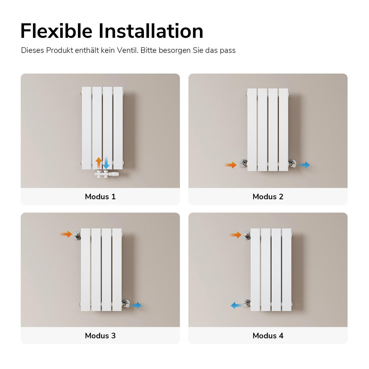 HEIZKÖRPER Flachheizkörper Weiß 60/30/3,9 cm - Weiß, Metall (30/60/3.9cm) - EMKE