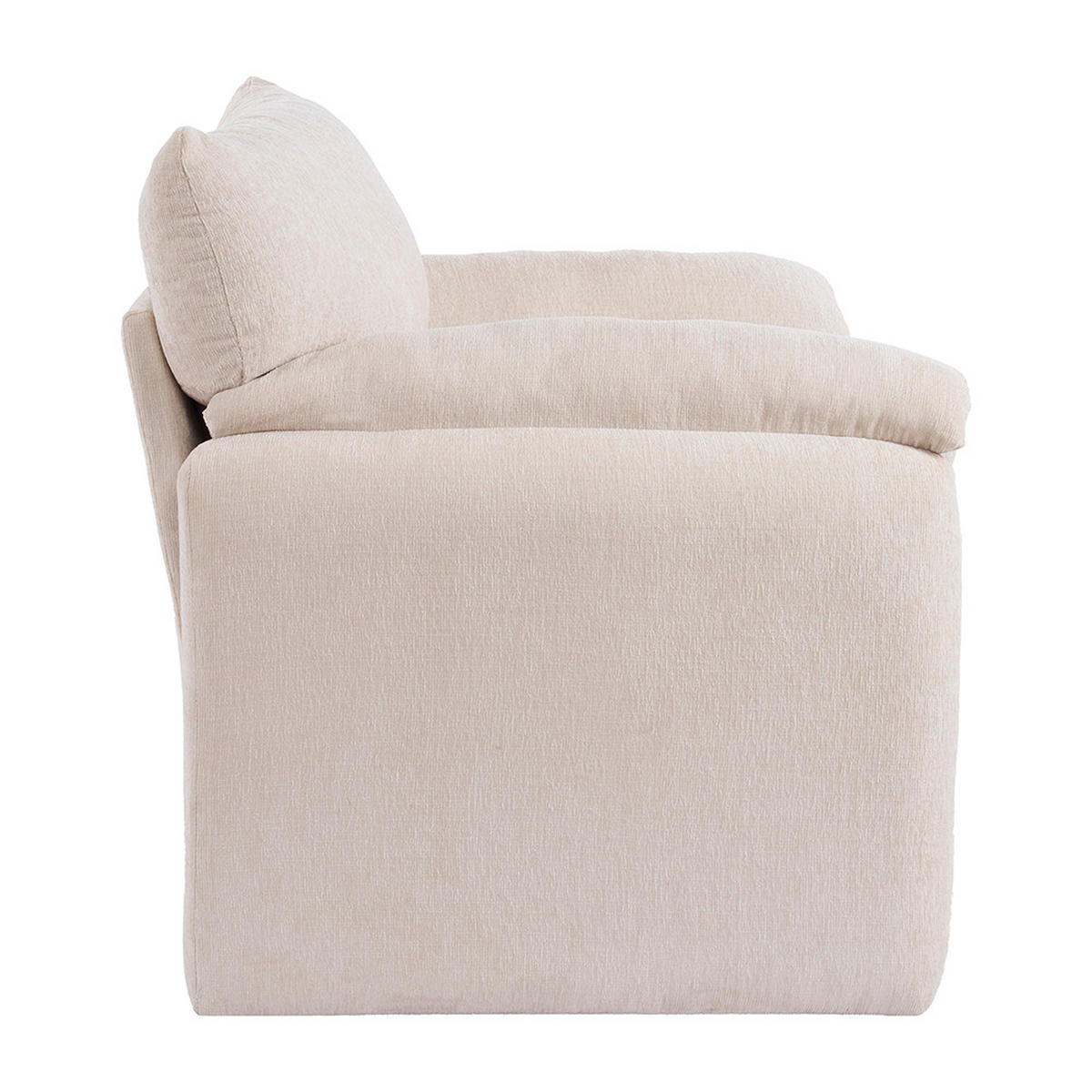 EINZELSOFA in Beige Chenille-Stoff - Beige, Kunststoff/Textil (82/84/96cm) - KOMHTOM
