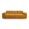 SOFA Kendal aus Samt senf 4 Sitzplätze - Dunkelgelb, Textil (255/79/103cm) - Micadoni