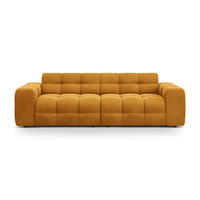 SOFA Kendal aus Samt senf 4 Sitzplätze - Dunkelgelb, Textil (255/79/103cm) - Micadoni