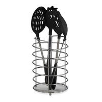 KÜCHENUTENSILIENHALTER - Silberfarben, Metall (15/22.5/15cm) - Relaxdays
