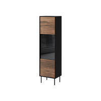 VITRINE Cortina - Schwarz/Braun, Holzwerkstoff/Metall (53/182/40cm) - MIRJAN24