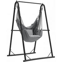 HÄNGESESSEL mit Gestell Grau - Grau, Metall (96/160/106cm)
