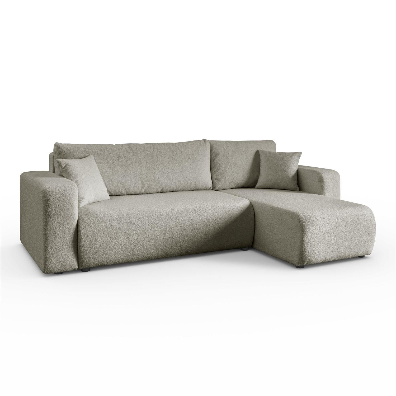 ECKSOFA VESPO L mit Schlaffunktion und Bettkasten - Beige, Textil (247/143cm) - Lookway