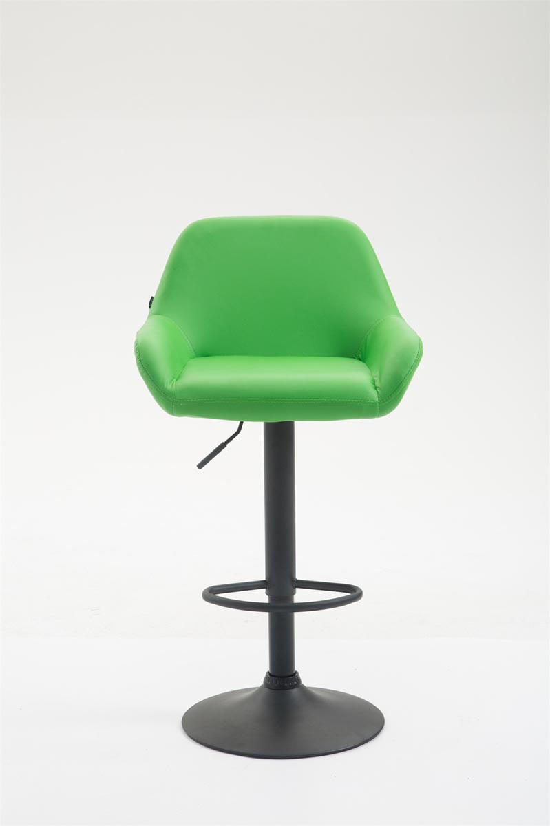 BARHOCKER DUBLIN Grün Kunstleder Schwarz - Grün, Leder/Metall (51/89/52cm) - DELUKE