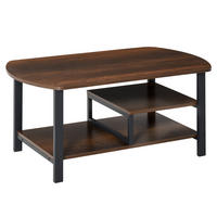 COUCHTISCH mit Stauraum, E1 Spanplatte, Eisen, Braun - Braun, Holzwerkstoff/Metall (100/60/46cm) - HOMCOM