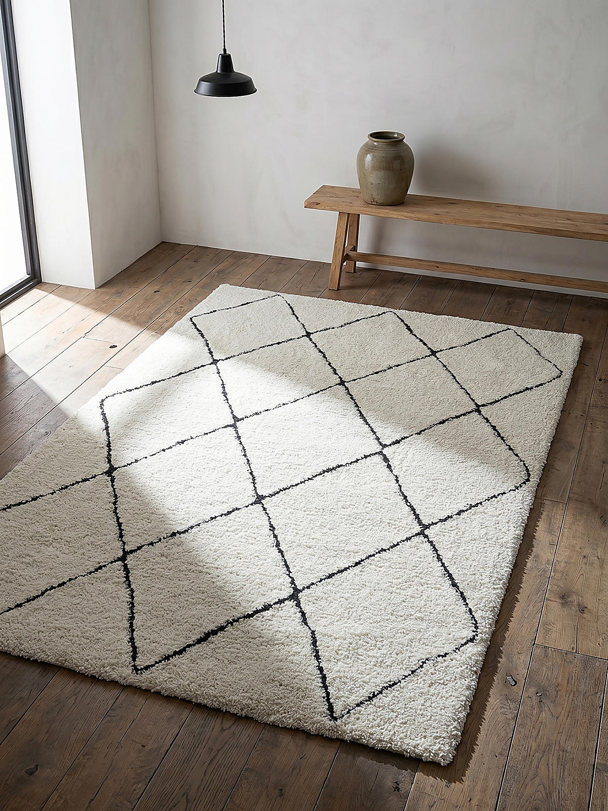 HOCHFLORTEPPICH Berber ATRIO Polypropylen Creme-Schwarz 160 x 230 cm - Multicolor, Textil (160/230cm) - KADIMA DESIGN