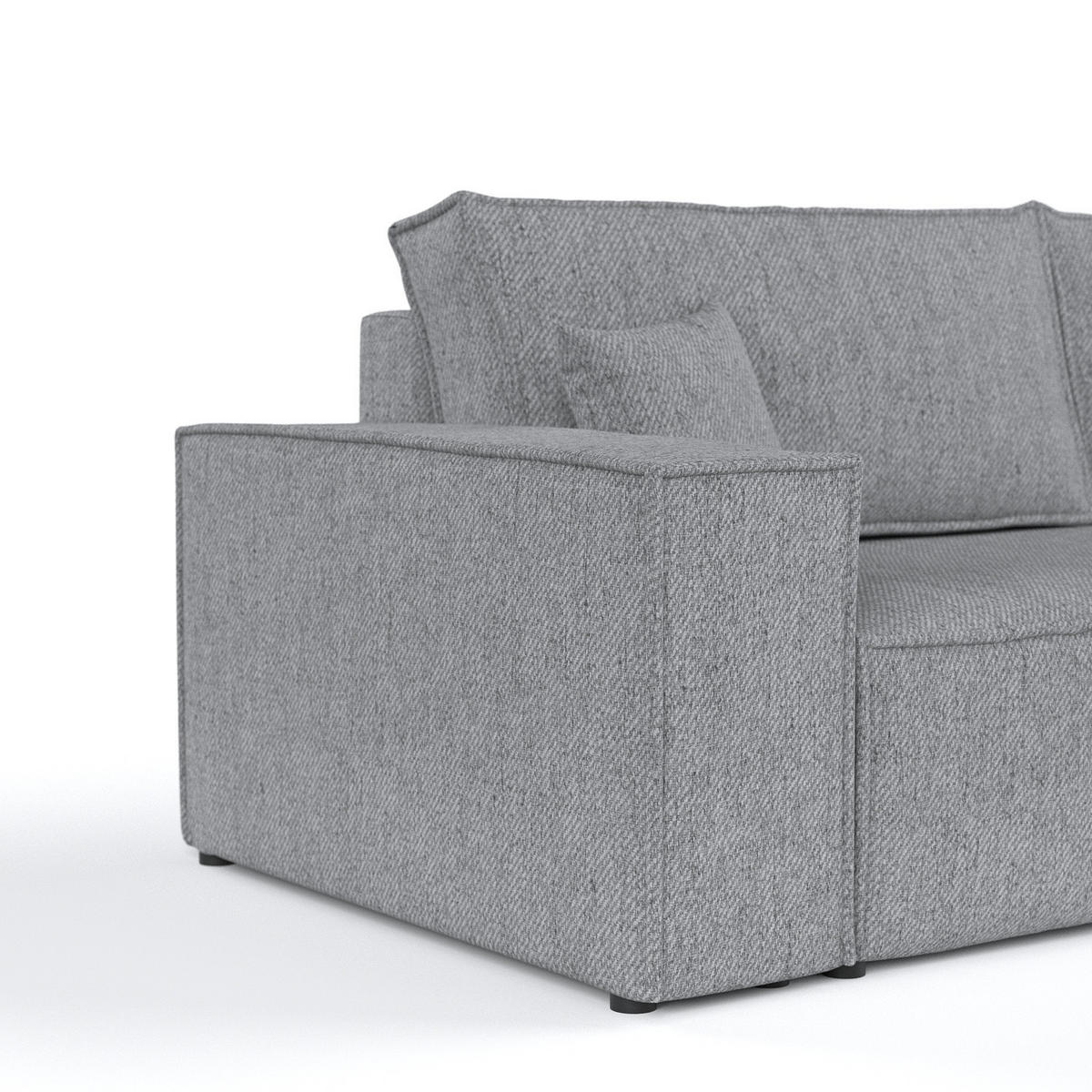 SOFA RESSO mit Schlaffunktion Grau im Neve Stoff - Schwarz/Grau, Holz/Holzwerkstoff (255/70/105cm) - AltaBeds