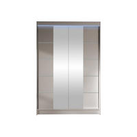 SCHWEBETÜRENSCHRANK Lino V mit RGB LED Beleuchtung - Kaschmir, Holzwerkstoff/Metall (120/200/58cm) - MIRJAN24