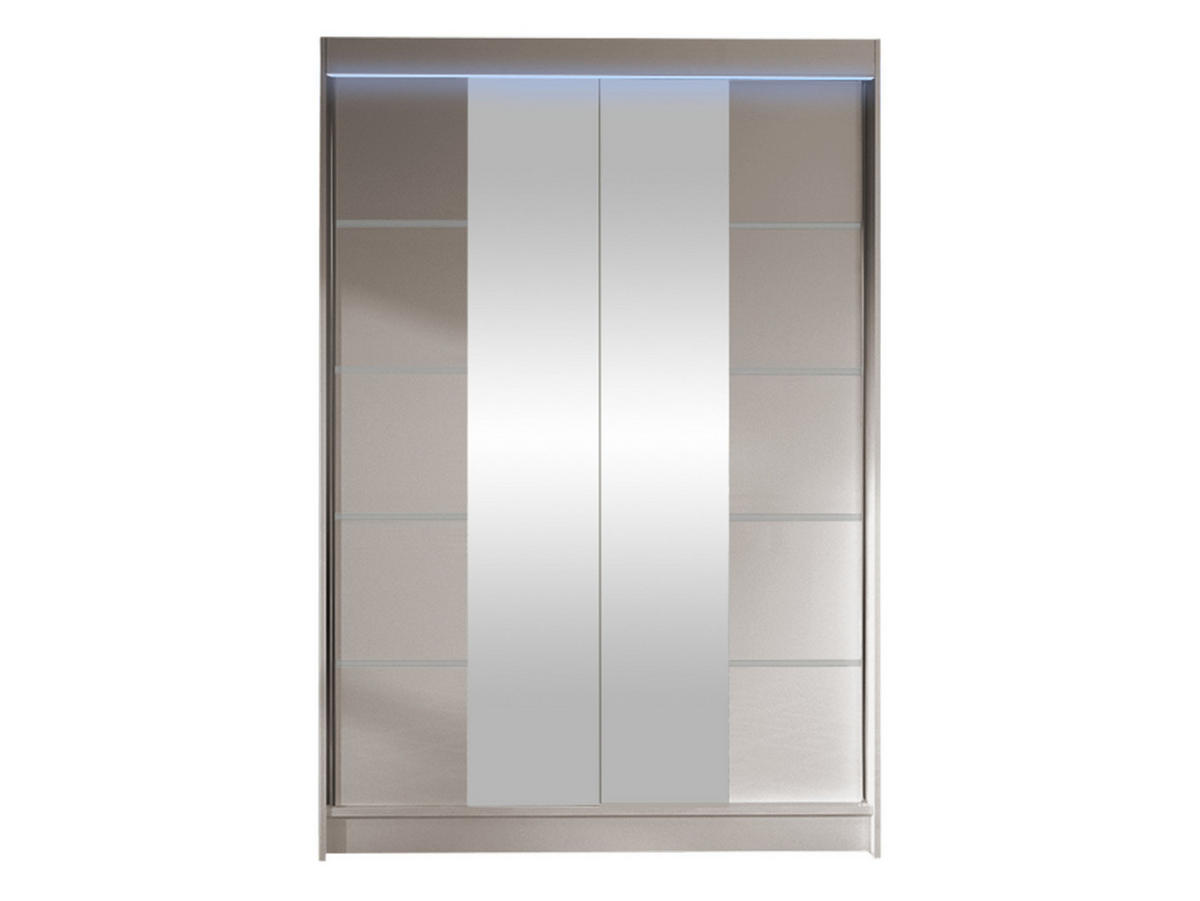 SCHWEBETÜRENSCHRANK Lino V mit RGB LED Beleuchtung - Kaschmir, Holzwerkstoff/Metall (120/200/58cm) - MIRJAN24