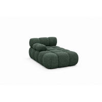 CHAISELONGUE Modular, Bouclé-Stoff Abriamo, Dunkelgrün, Links, Selia - Dunkelgrün, Holz (95/70/160cm) - Kaiser Möbel