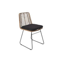 ESSZIMMERSTUHL KAIRO - Nussbaumfarben/Schwarz, Naturmaterialien/Metall (45/80/40cm) - SAM