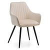 STUHL PASSO gepolstert mit Steppung - beige - Samt Velours - Ecru/Beige, Textil/Metall (58/87/60cm) - NEW HOME