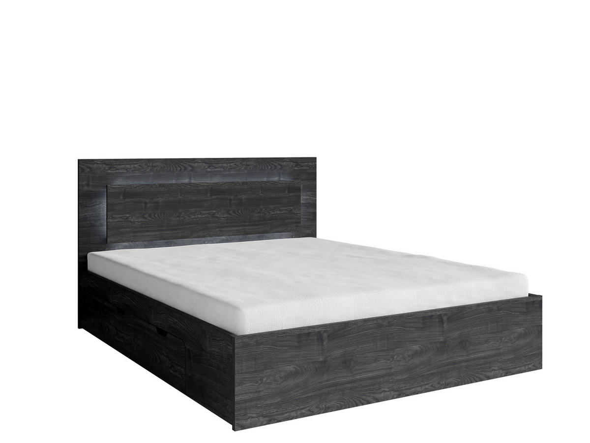 BETT TORVAN – 180×200 cm - mit lattenrost und Schubladen Portland Eiche - Eichefarben, Holzwerkstoff (180/200cm) - Milaros Markt