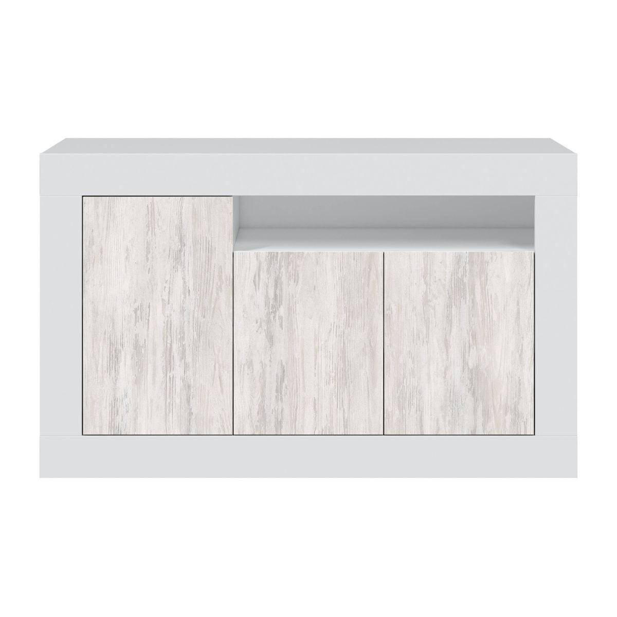 BUFFET-DESIGN mit 3 Türen und 1 Aufbewahrungsnische Baltik - L144 cm - Weiß, Holzwerkstoff (42/87/48.6cm) - Calicosy