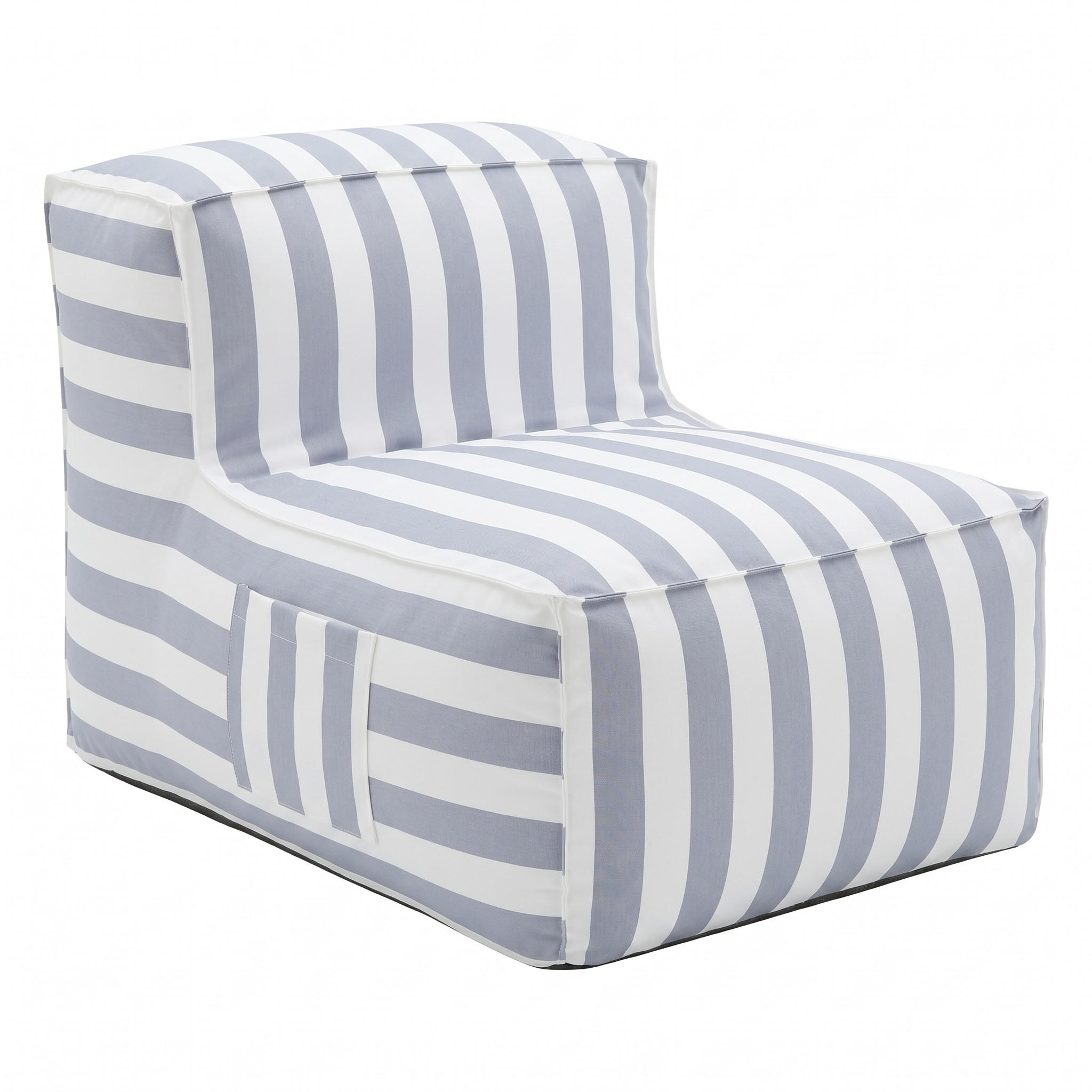 OUTDOOR Sitzsack SOFT mit Rückenlehne für Garten & Terrasse, Grau - Grau, Textil (70/75/100cm) - Muffo