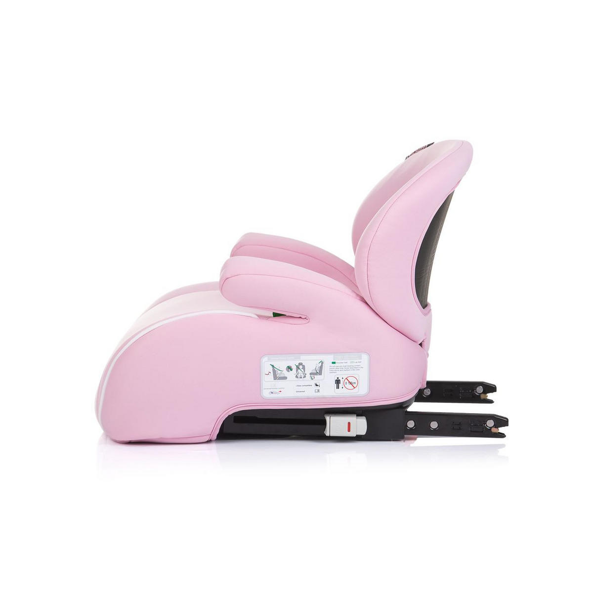 SITZERHÖHUNG Sonic rosa weiß Isofix, i-Size, 125-150 cm, Armlehne - Rosa, Kunststoff (44/38/49cm) - Chipolino