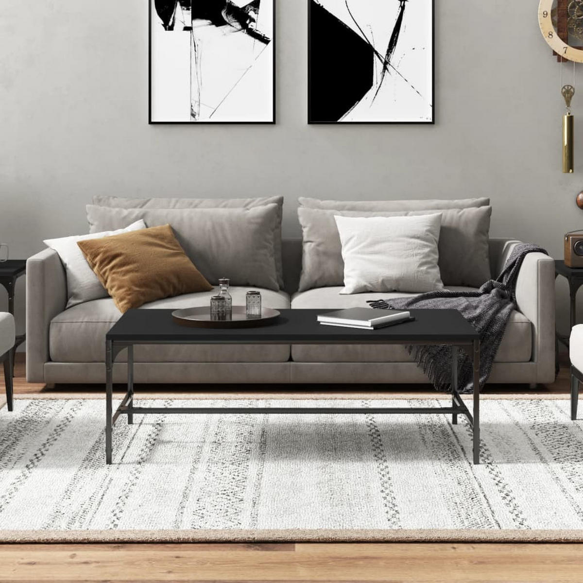 COUCHTISCH Schwarz 100x50x35 cm Holzwerkstoff - Schwarz, Holzwerkstoff (100/50/35cm) - furnicato