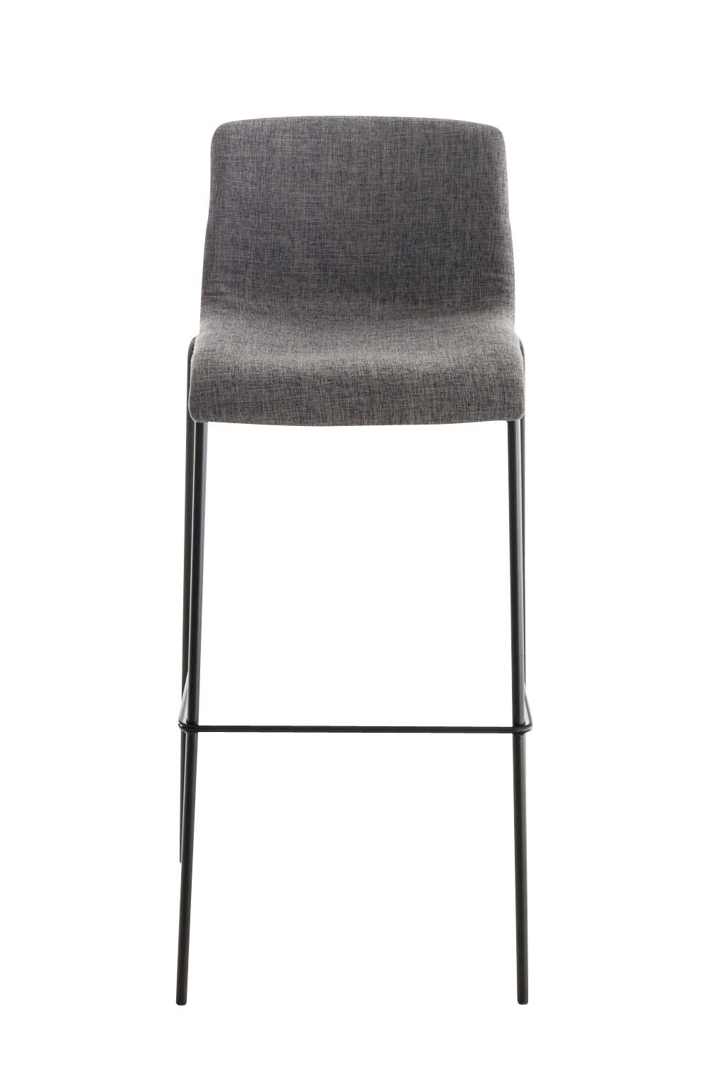 BARHOCKER 2er Set Stoff hellgrau - Hellgrau/Schwarz, Textil/Metall (43/100/48cm) - CLP