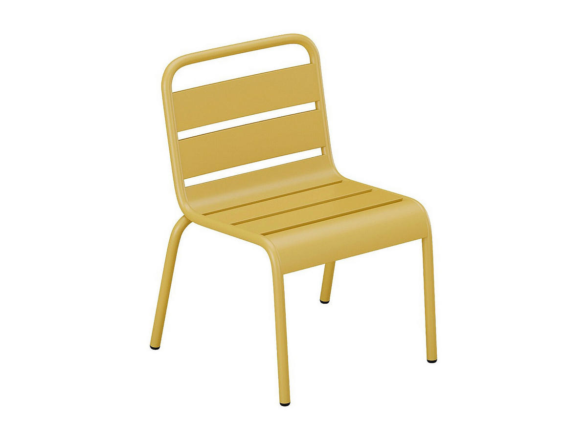 GARTENSTUHL für Kinder stapelbar 2er-Set - Metall - Senfgelb - POPAYAN von MYLIA - Gelb, Metall (43/55.5/39cm) - Vente-Unique