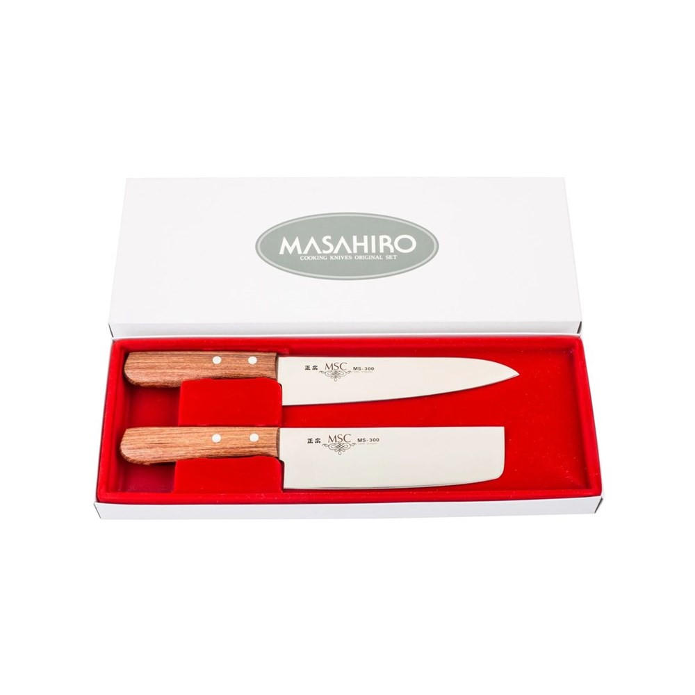 MESSERSET Silber 35/10/35 cm 1105254OMC - Silberfarben, Holz - Masahiro 
