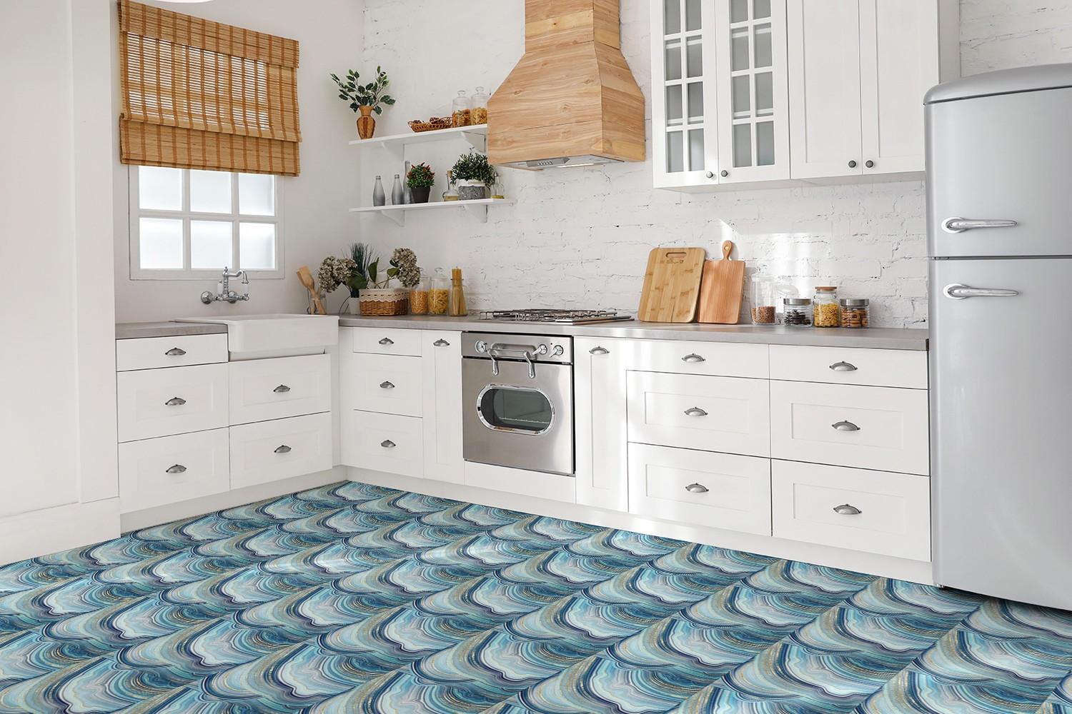 FLIESENAUFKLEBER 9 Stück 30x30 cm selbstklebend Querschnitt von Achat - Multicolor, Textil (30/1.6/30cm) - TULUP