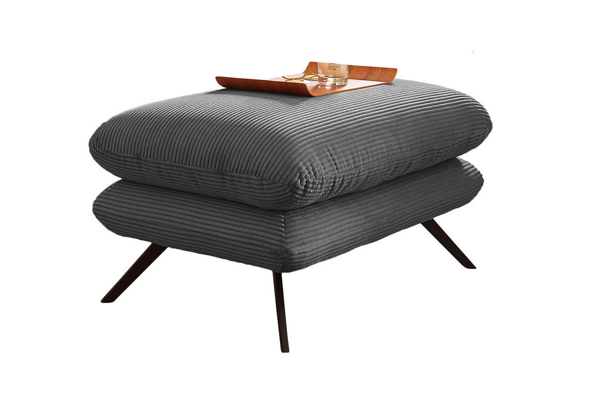 HOCKERBANK CHARME Grau - Grau, Textil (120/45/70cm) - KAWOLA