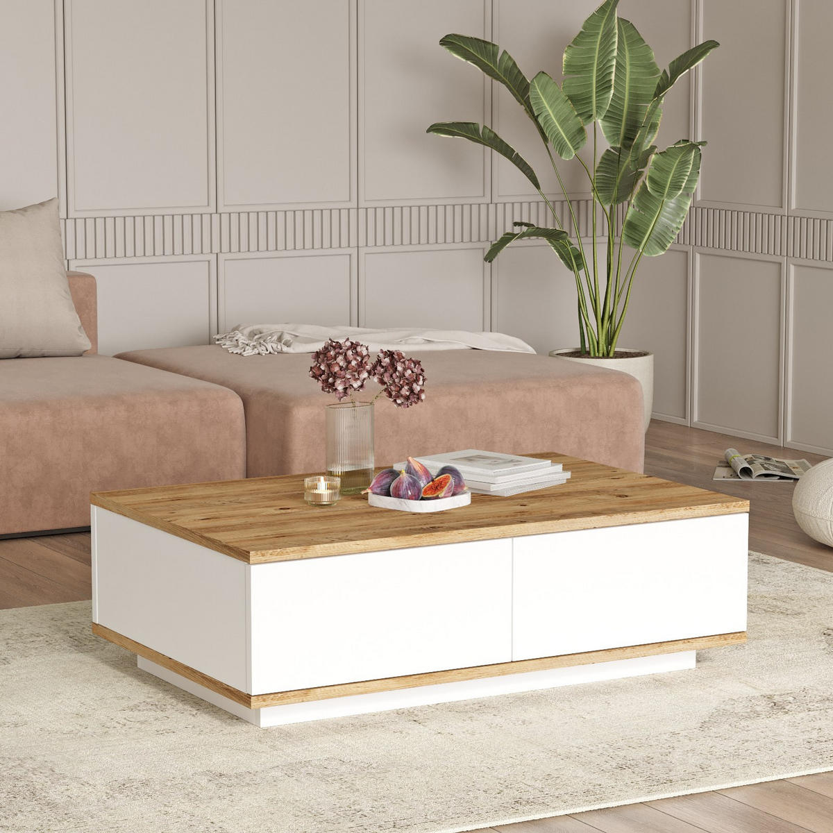 COUCHTISCH fr14 weiss - Weiß, Holz (90/60/28cm) - Habitat Garten