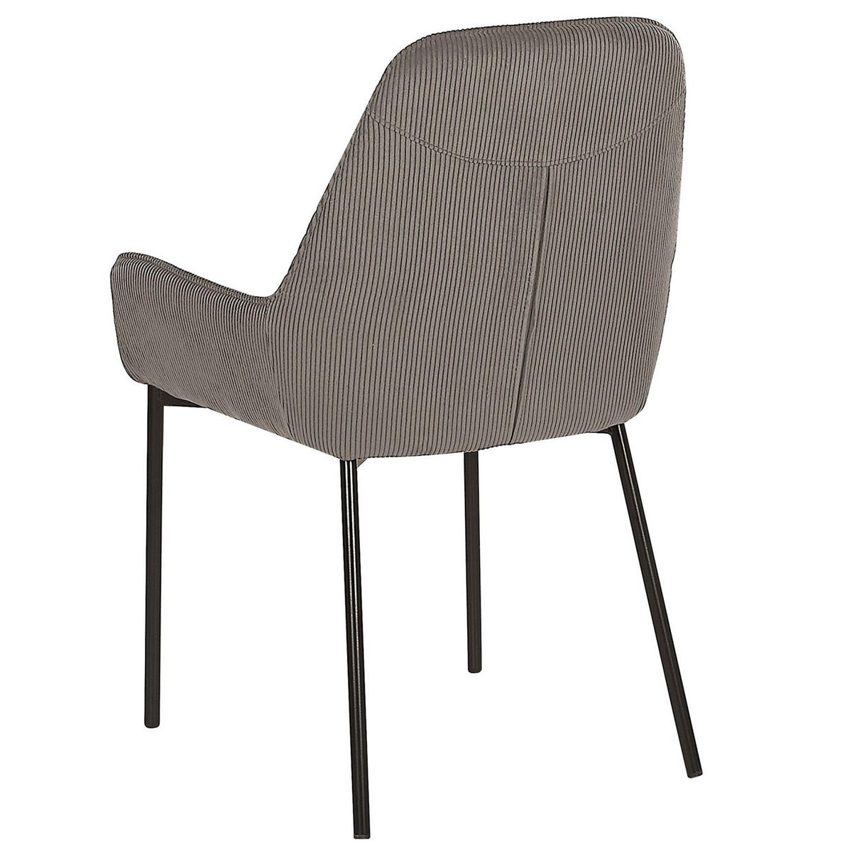 ESSZIMMERSTUHL 2er-Set Cord Grau Loverna - Grau, Textil/Metall (56/89/59cm) - Beliani