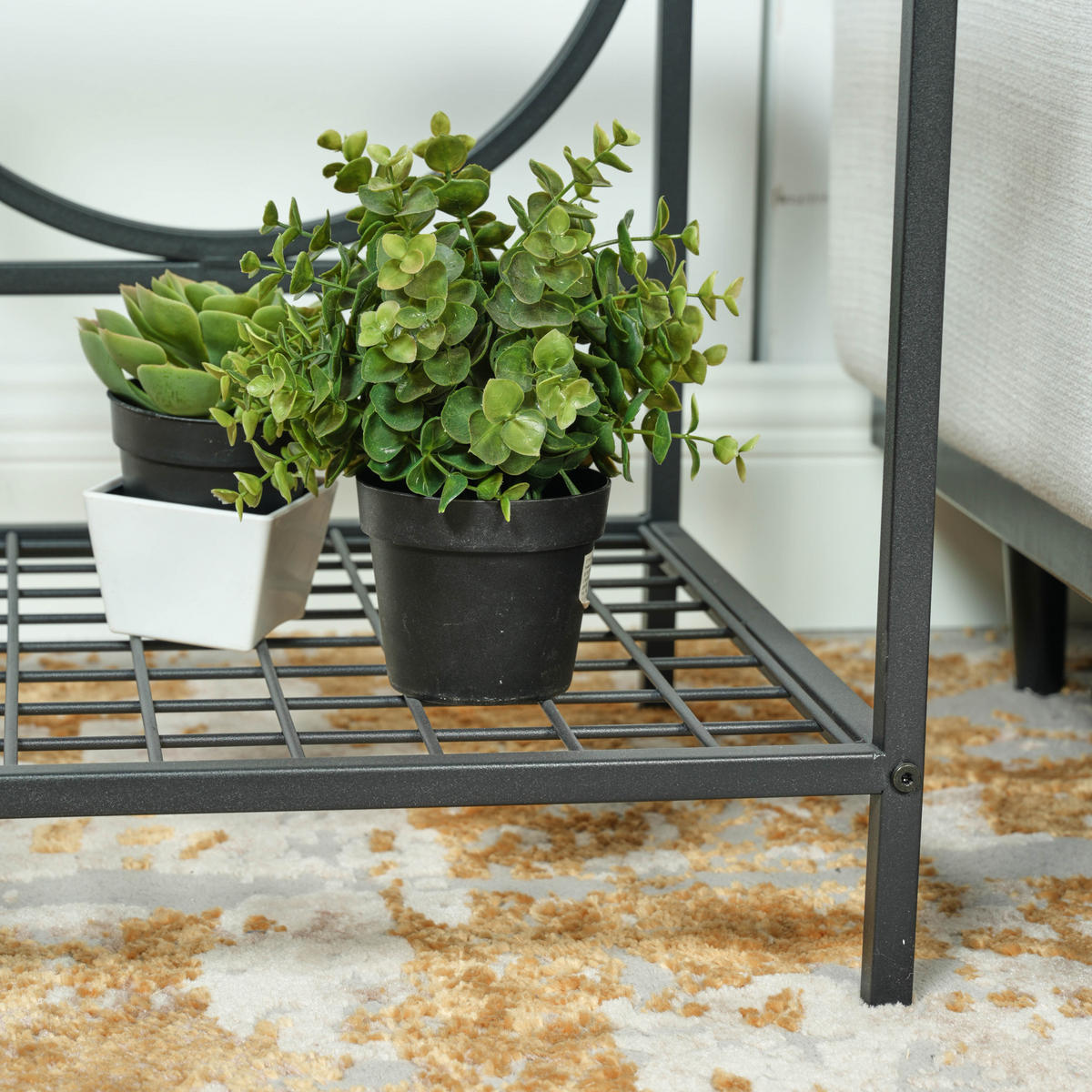 BEISTELLTISCH 45/45/45cm quadratisch Glas Schwarz - Schwarz, Glas/Metall (45/45/45cm) - Urban Meuble