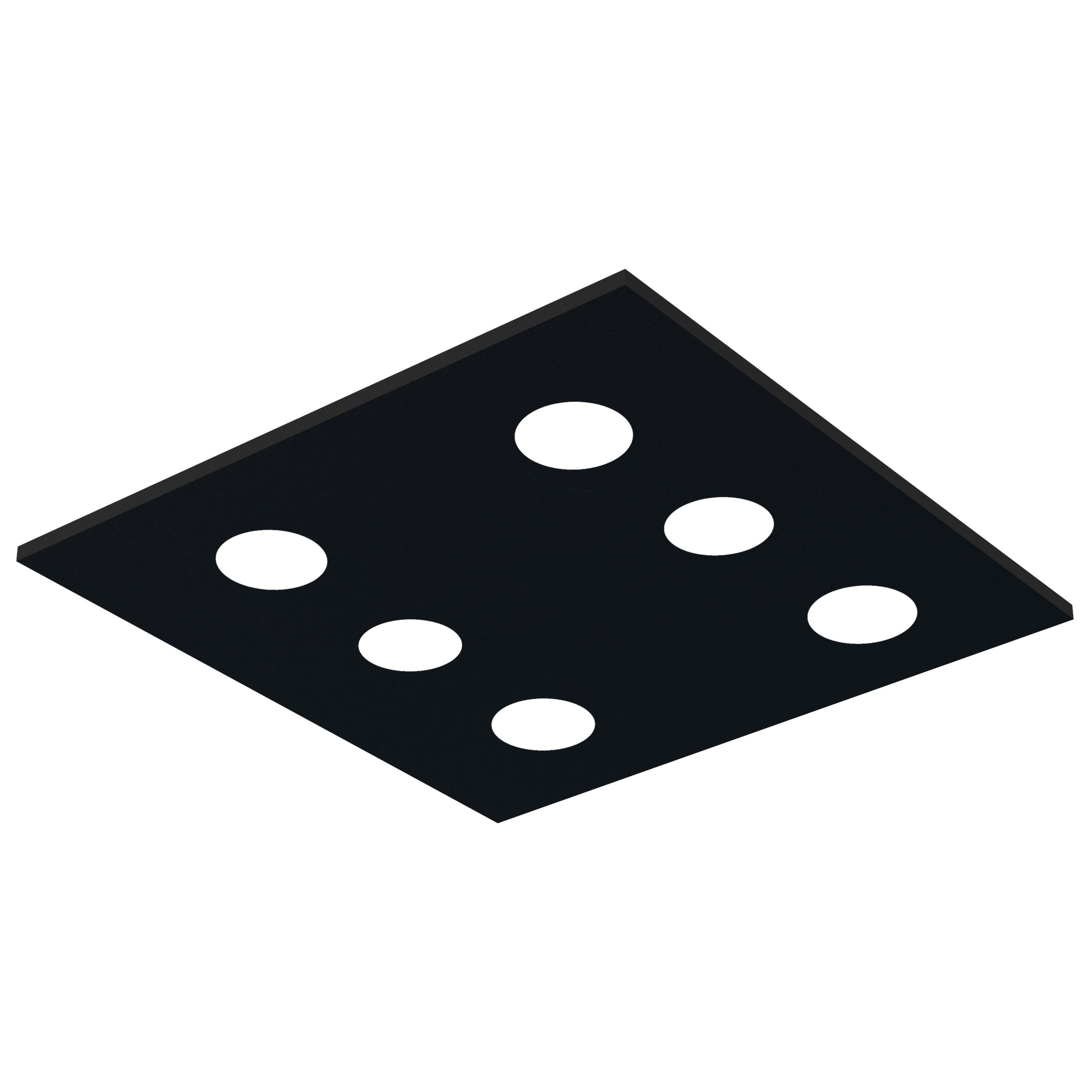 Lumicom Deckenleuchte Schwarz 50x4x50 cm