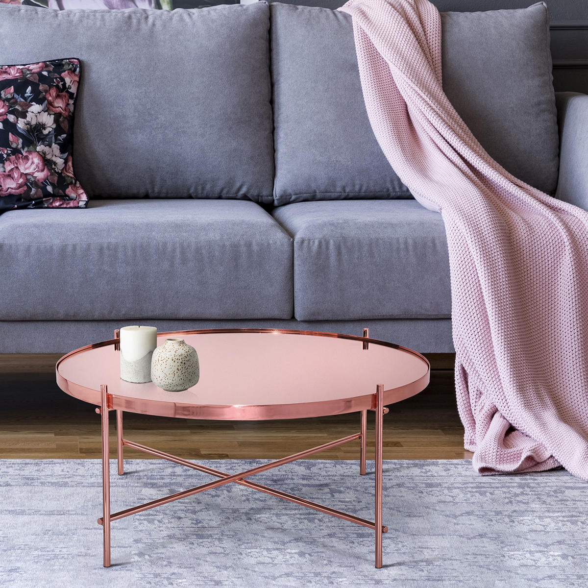 COUCHTISCH rund Kupfer 75/35 cm - Kupferfarben, Metall (75/35/75cm) - WOMO-DESIGN