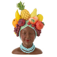 BLUMENTOPF FRAU Multi - Multicolor, Glas/Naturmaterialien (21/36.5cm) - J-Line