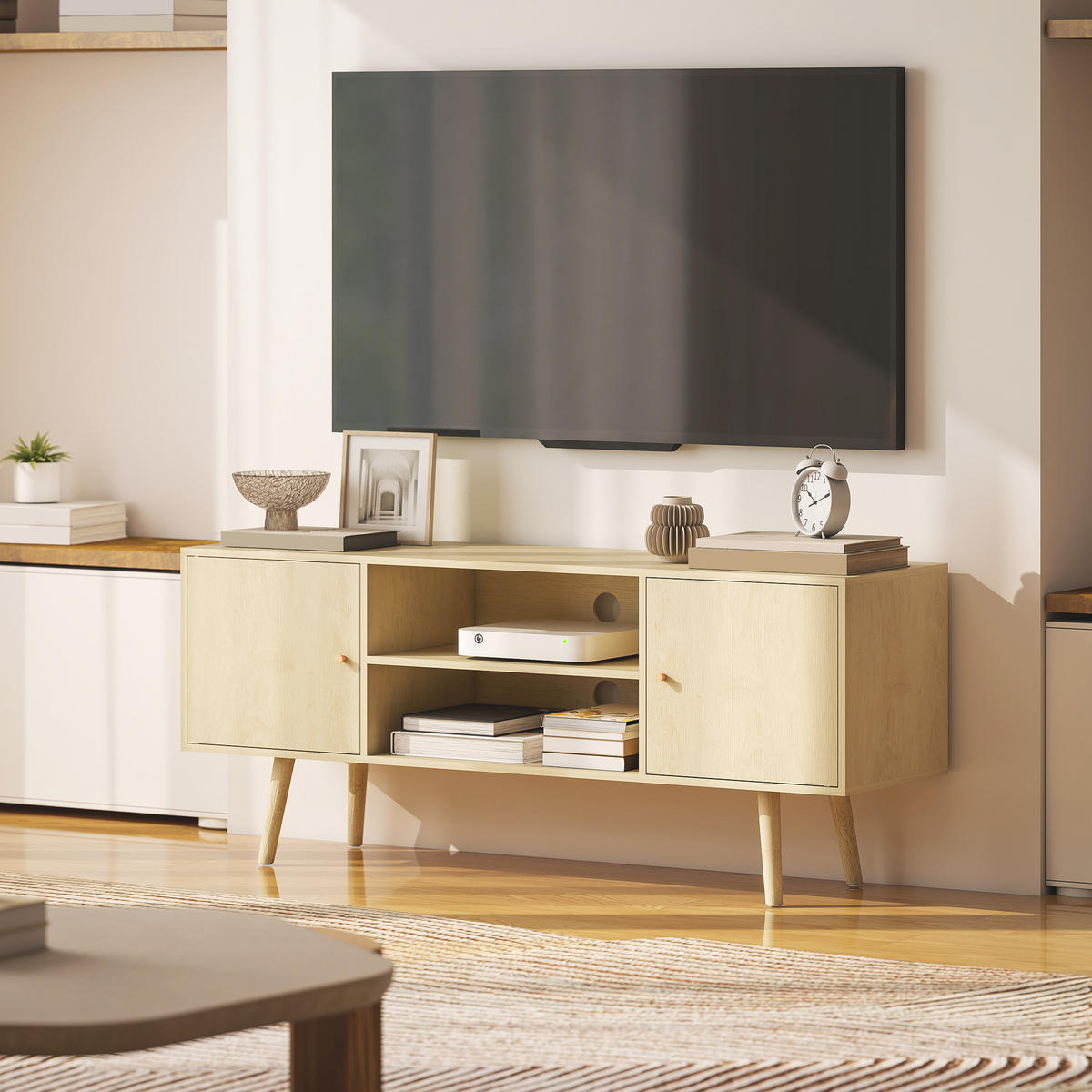 LOWBOARD DE-16148 120/34/50 cm Naturholz-Optik - Naturfarben, Holzwerkstoff (120/50/34cm) - ComfortXL