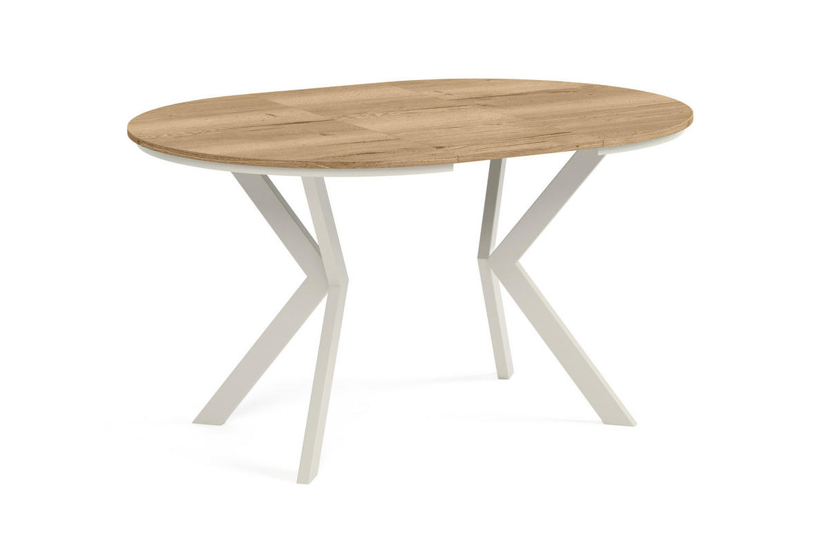 ESSTISCH EVO mit Felge - Kaschmir/Eichefarben, Holzwerkstoff/Metall (100/100/76cm) - Meblini