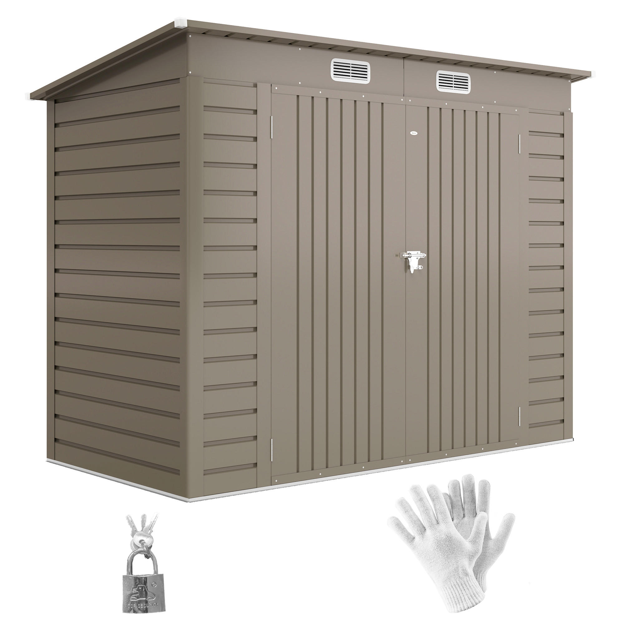 GERÄTEHAUS DE-16873 horizontale Wandpaneele 3 m² Hellgrau - Hellgrau, Metall (121/183/249cm) - ComfortXL